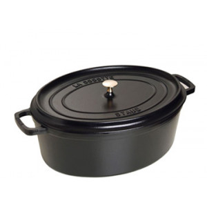 COCOTTE MIJOTEUSE FONTE OVALE NOIRE 27 CM INVICTA