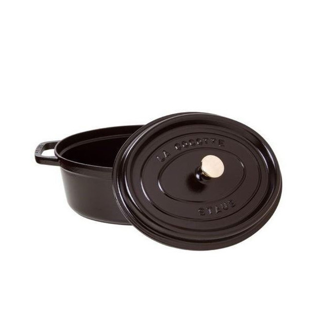 COCOTTE MIJOTEUSE FONTE OVALE NOIRE 27 CM INVICTA