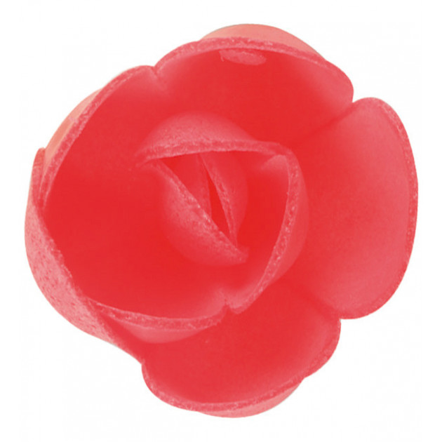 Fleurs de rose carmin x6, grandes feuilles x12 - en Azyme