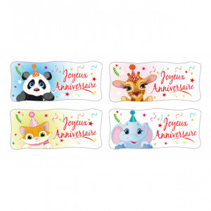 Décoration en Azyme Joyeux Anniversaire Animaux x 24 Florensuc Décoration en Azyme Joyeux Anniversaire Animaux x 24 Florensuc