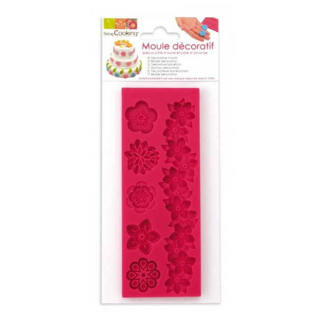FIN DE SERIE Moule deco Pate a Sucre fleurs