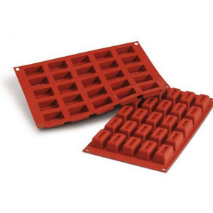 Moule Silicone Savarin Rectangle 4,4 x 2,6 cm x H 2,2 cm (x25) Silikomart Moule Silicone Savarin Rectangle 4,4 x 2,6 cm x H 2,2 cm (x25) Silikomart