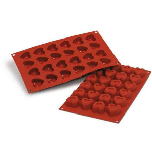 Moule Silicone Savarins Coeurs 3,7 x 3,6 cm (x24) Silikomart Moule Silicone Savarins Coeurs 3,7 x 3,6 cm (x24) Silikomart