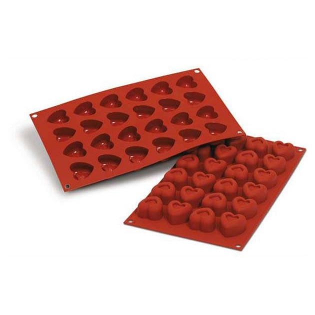 Moule Silicone 24 Savarins Coeurs 3.7 x 3.6 cm Silikomart