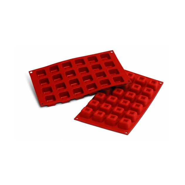 Moule Silicone Savarins Carrés 3,5 cm x H 2,2 cm (x24) Silikomart