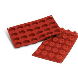 Moule Silicone 24 Savarins Ovales 4,4 x 3,2 cm Silikomart Moule Silicone 24 Savarins Ovales 4,4 x 3,2 cm Silikomart