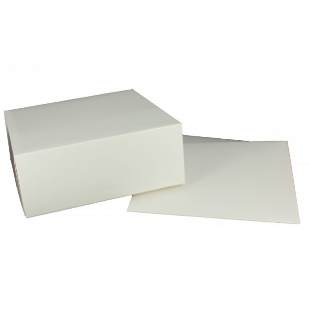 Boîte pâtissière blanche pas chère hauteur 5 cm (x50)