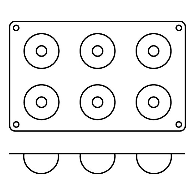 Moule demi sphere bout enfonce silicone Moule demi sphere bout enfonce silicone