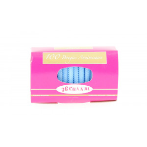 Bougie anniversaire torsadée Bleue (x100)