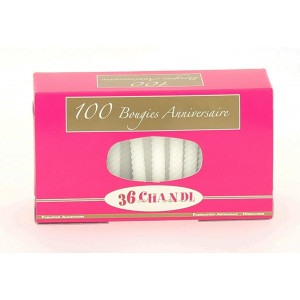 Bougie anniversaire torsadée Blanche (x100)