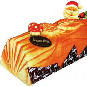 Moule Bûches décors feuilles (x12)