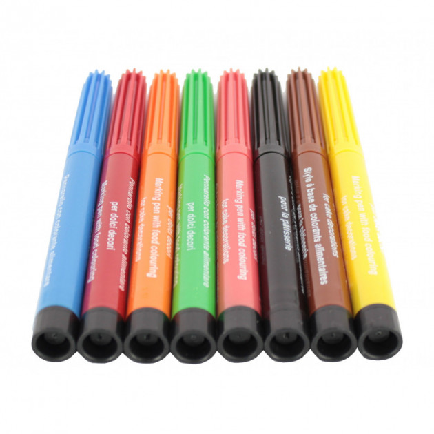 Feutres Alimentaires Assortis X8 Decoration De Gateau Cake Design Cuisine Addict