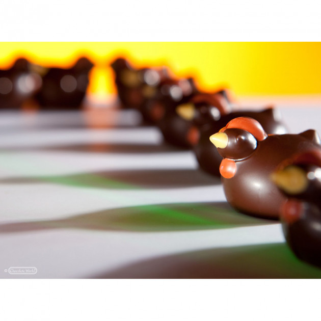 Presentation de Poules Rondes avec le Moule Chocolate World Presentation de Poules Rondes avec le Moule Chocolate World