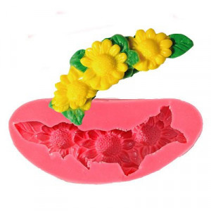 FIN DE SERIE Moule silicone ''Frise Tournesol'' pour Pâte à sucre FIN DE SERIE Moule silicone ''Frise Tournesol'' pour Pâte à sucre