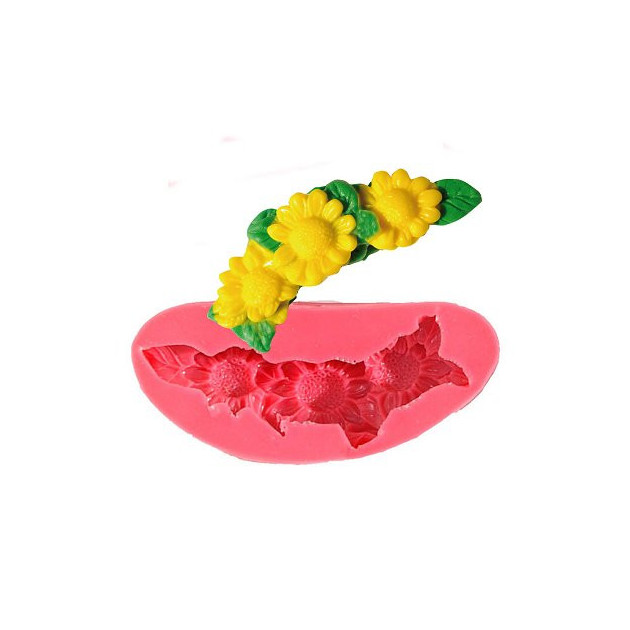 FIN DE SERIE Moule silicone ''Frise Tournesol'' pour Pate a sucre