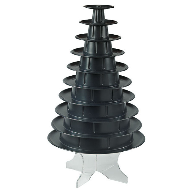 Pyramide a Macaron vertical 10 plateaux amovibles - Version Noire