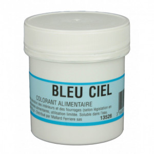 Colorant alimentaire Bleu Ciel E133 Poudre Hydrosoluble 20g