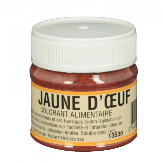 Colorant alimentaire Jaune d'Oeuf E102/E129 Poudre Hydrosoluble 20g