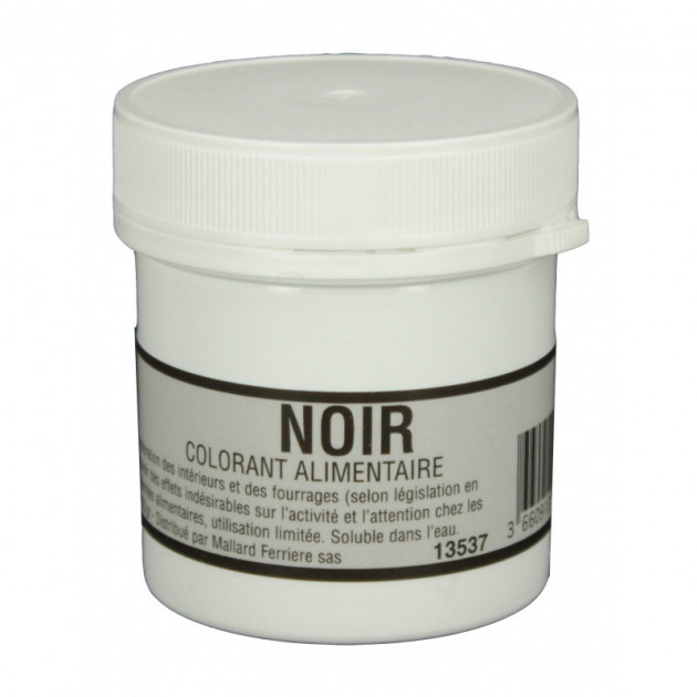 Colorant alimentaire Noir Charbon E153 Poudre Hydrosoluble 15g