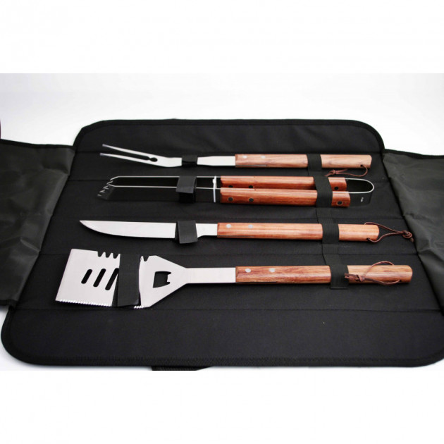 Set barbecue 4 pieces transportable