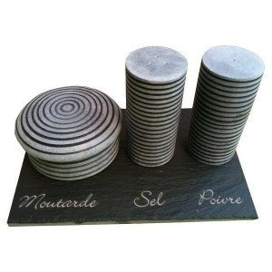 Service Sel, Poivre, Moutarde, Pierres hautes, par LeBrun Service Sel, Poivre, Moutarde, Pierres hautes, par LeBrun