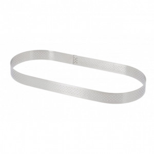 Cercle perforé forme Oblong 27 x 8 cm de L'école Valrhona par De Buyer Cercle perforé forme Oblong 27 x 8 cm de L'école Valrhona par De Buyer