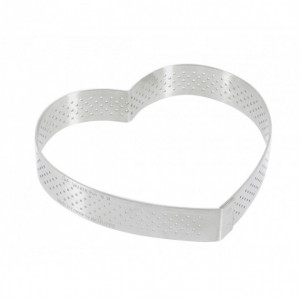 Cercle perforé forme coeur ø 12 cm de L'école Valrhona par De Buyer Cercle perforé forme coeur ø 12 cm de L'école Valrhona par De Buyer
