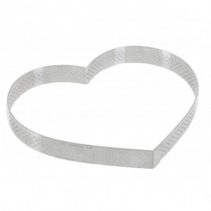 Cercle perforé forme coeur ø 18 cm de L'école Valrhona par De Buyer Cercle perforé forme coeur ø 18 cm de L'école Valrhona par De Buyer