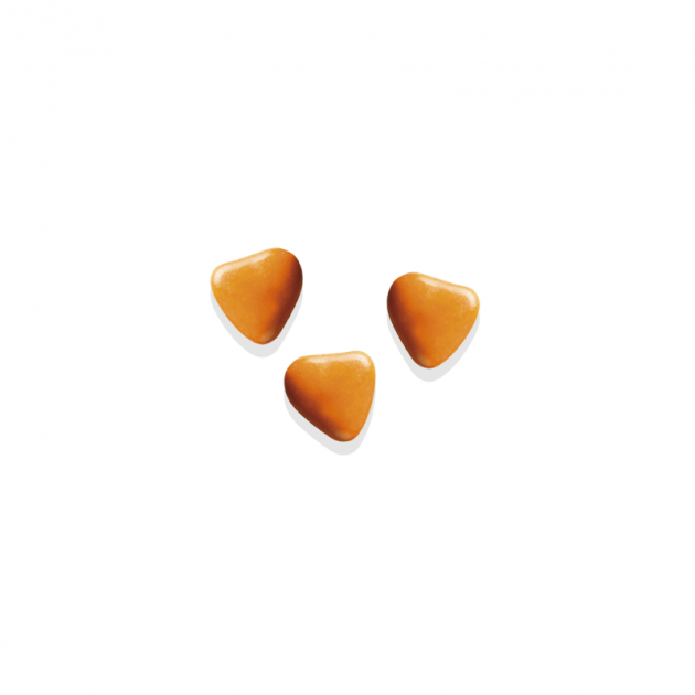 Petits Coeurs couleur Orange Abricot au chocolat au lait Medicis Petits Coeurs couleur Orange Abricot au chocolat au lait Medicis