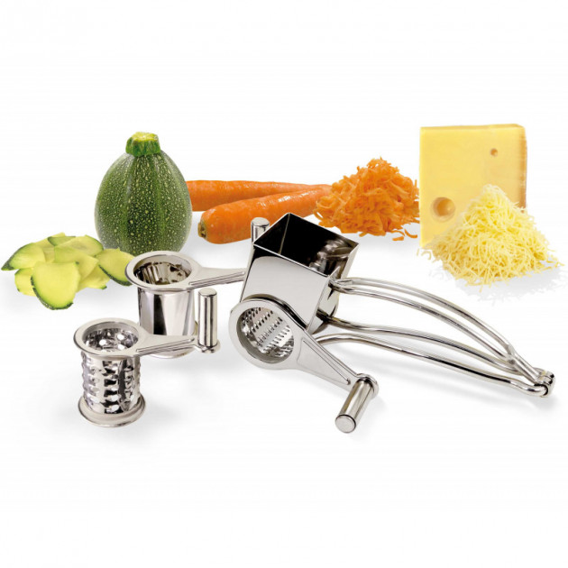 Moulin Râpe à fromage inox 3 tambours :achat, vente - Cuisine Addict