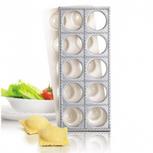 Moule ravioli et poussoir à foncer x10 carrés dentelles