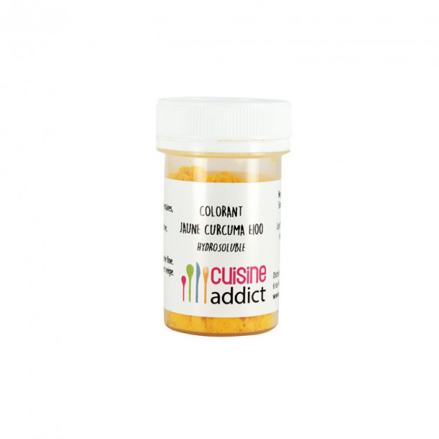 Colorant alimentaire Jaune Curcuma E100 5g Poudre Hydrosoluble Cuisineaddict