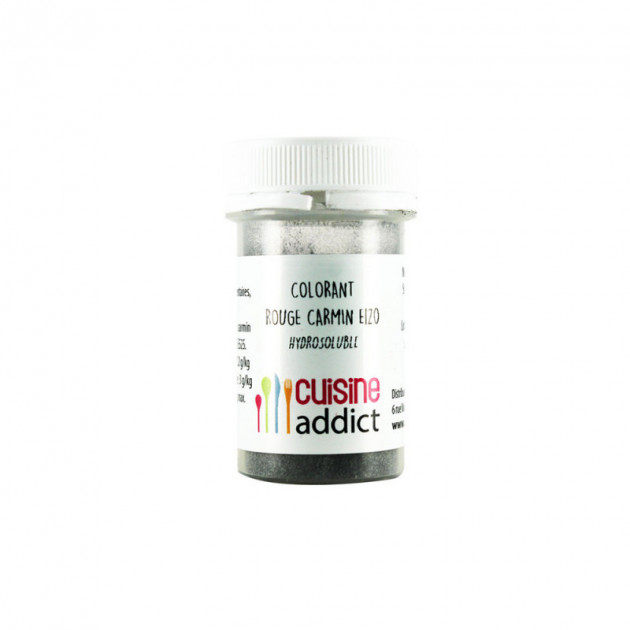Colorant alimentaire Rouge Carmin E120 10g Poudre Hydrosoluble Cuisineaddict