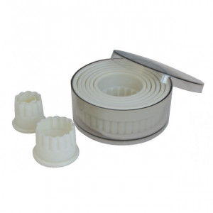 9 Découpoirs ronds cannelés en plastique alimentaire 9 Découpoirs ronds cannelés en plastique alimentaire