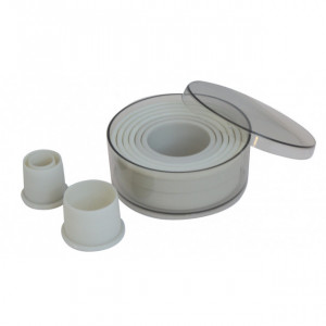 9 Découpoirs Ronds unis en plastique alimentaire 9 Découpoirs Ronds unis en plastique alimentaire