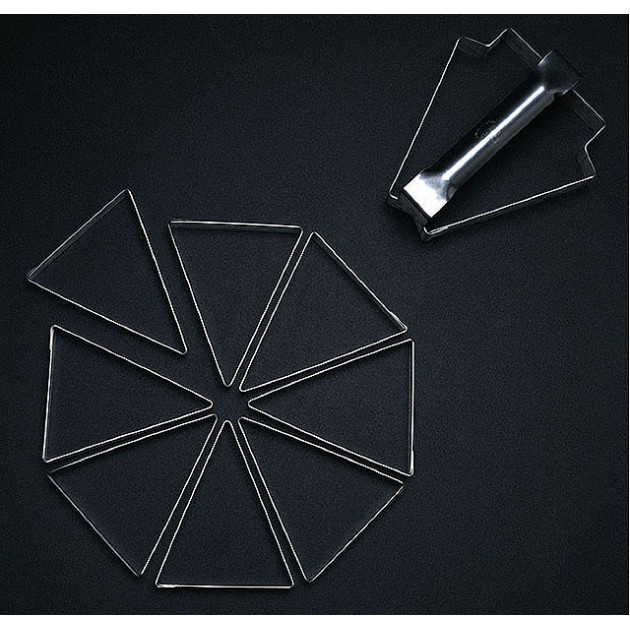 Decoupoir Triangle a Tarte Inox et lot de 8 triangles a part de tarte (vendu separement) Decoupoir Triangle a Tarte Inox et lot de 8 triangles a part de tarte (vendu separement)