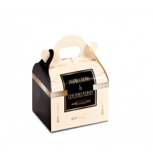 Boîte pâtissière avec poignées Inspirations 10 x 12 cm x H 7 cm (x50)