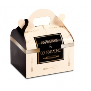 Boîte pâtissière avec poignées Inspirations 10 x 18 cm x H 7 cm (x50)
