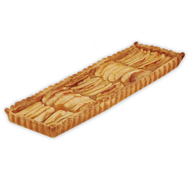 Tarte rectangulaire aux pommes realisee a l'aide du moule a tarte maison Gobel