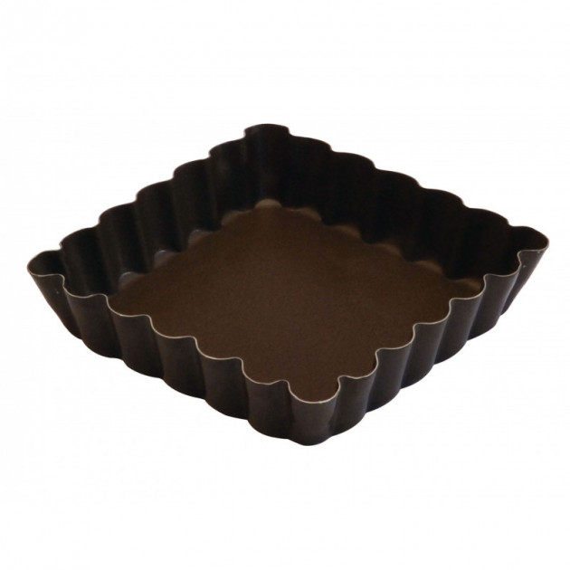 Moule a tartelette carree cannele et fond fixe - Gobel