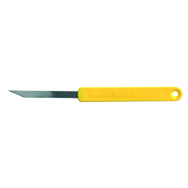 Lame de boulanger crantee jaune en inox