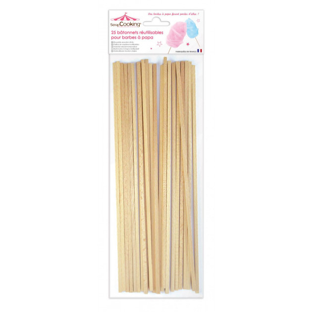 Lot de 25 batonnets pour Barbes a papa - Scrapcooking