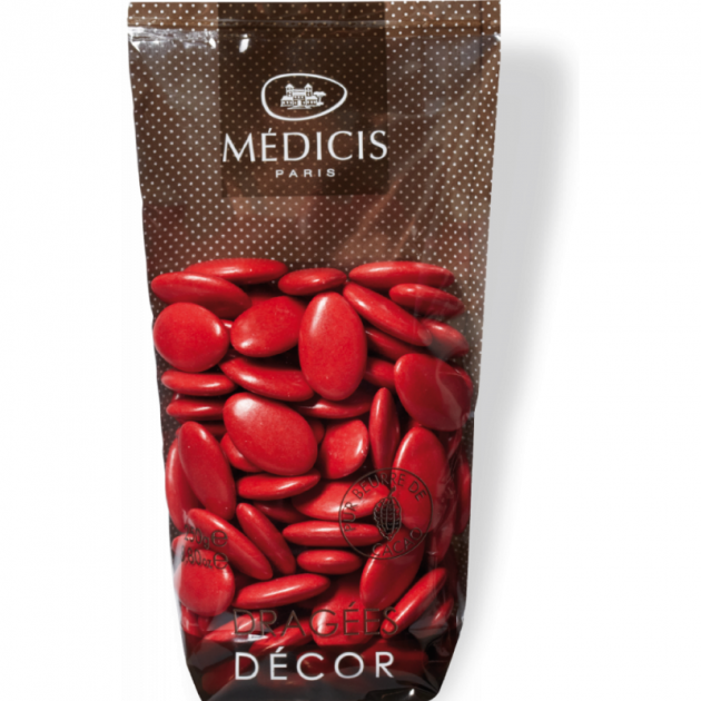 Dragees Chocolat Rouge Noel 250g Medicis