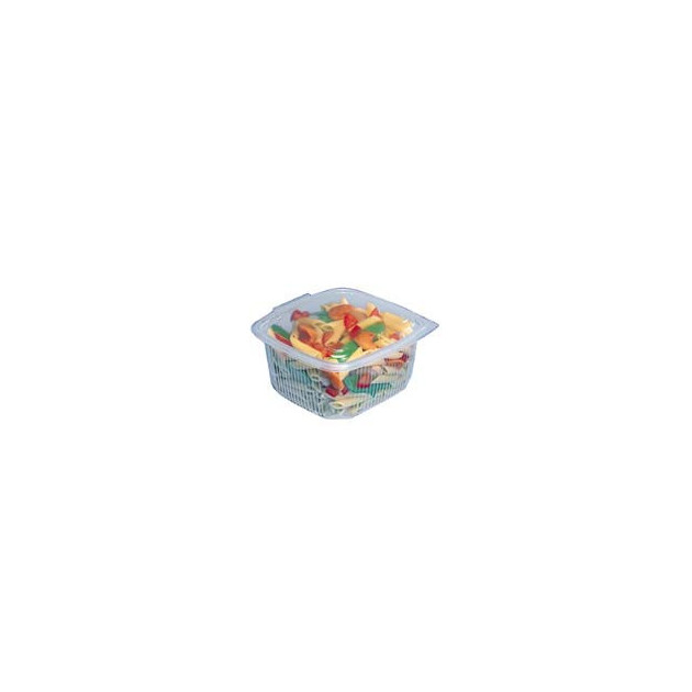 Boîte Plastique avec Couvercle 375 ml 12,3 x 11,4 cm x H 6,6 cm (x50) Ondipack