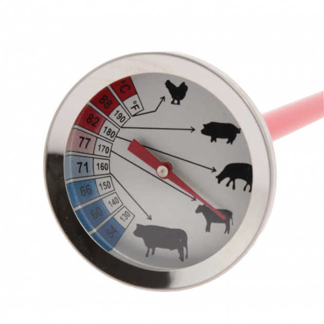 Thermomètre Cuisson Viande à sonde et cadran, 0 à + 120°C, vente