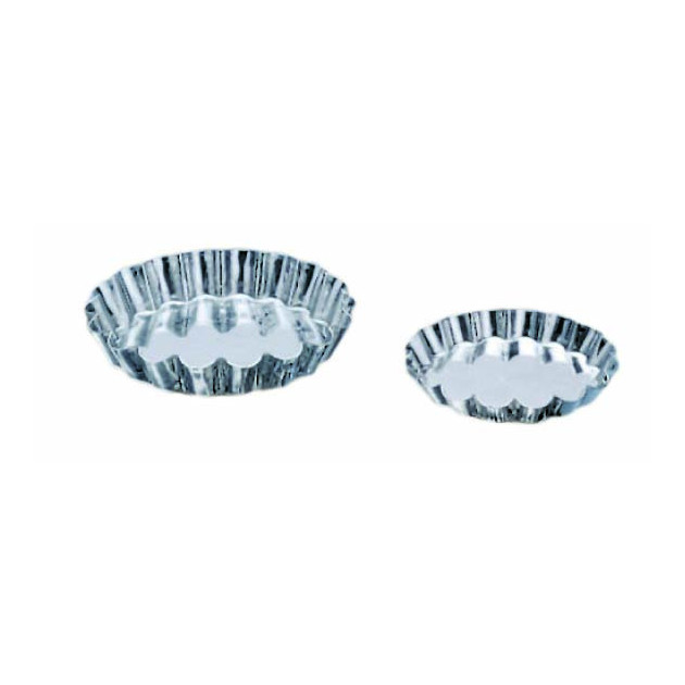 Moule Tartelette Cannelée Fer Blanc Ø 9 cm x H 1,5 cm (x12)