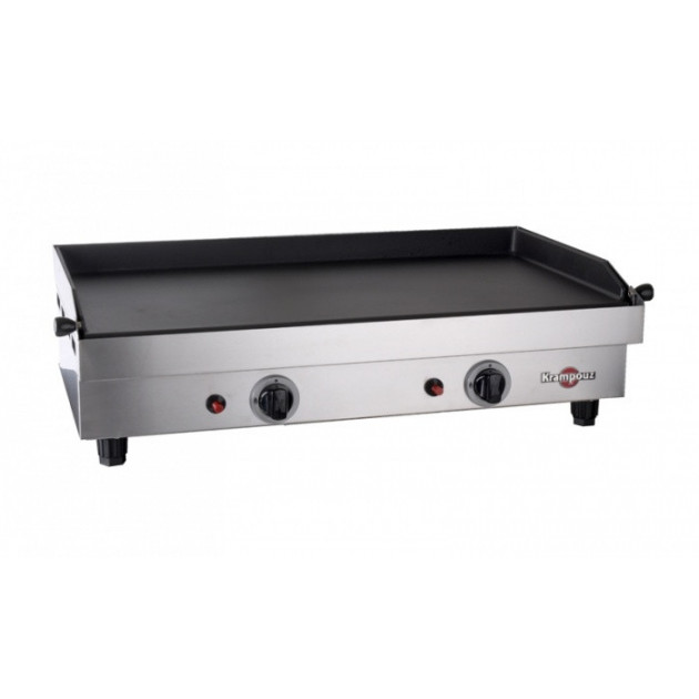 Plancha à gaz en inox 2 brûleurs 5,5 kW noir - 59 x 38 cm - Roller Grill