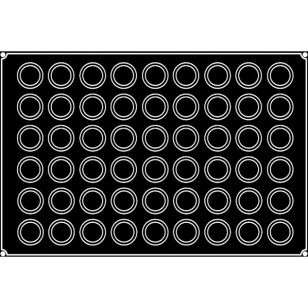 Moule silicone 60 x 40 cm pour 54 Mini-Muffins Moule silicone 60 x 40 cm pour 54 Mini-Muffins