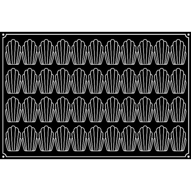 Moule en silicone souple pour 44 Madeleines Pavoflex Moule en silicone souple pour 44 Madeleines Pavoflex
