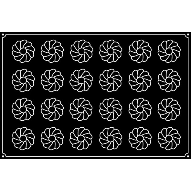 Presentation des 24 Cones Canneles Pavoflex - Moule silicone 60 x 40 cm Presentation des 24 Cones Canneles Pavoflex - Moule silicone 60 x 40 cm